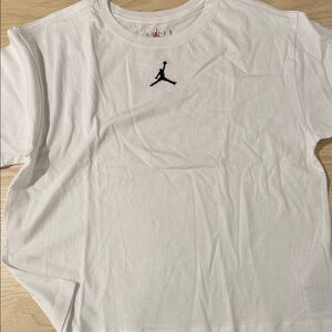 Jordan White Kids T-Shirt with Black Logo